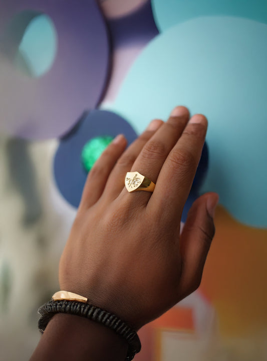 Napoleon Crossing The Alps Gold Signet Ring