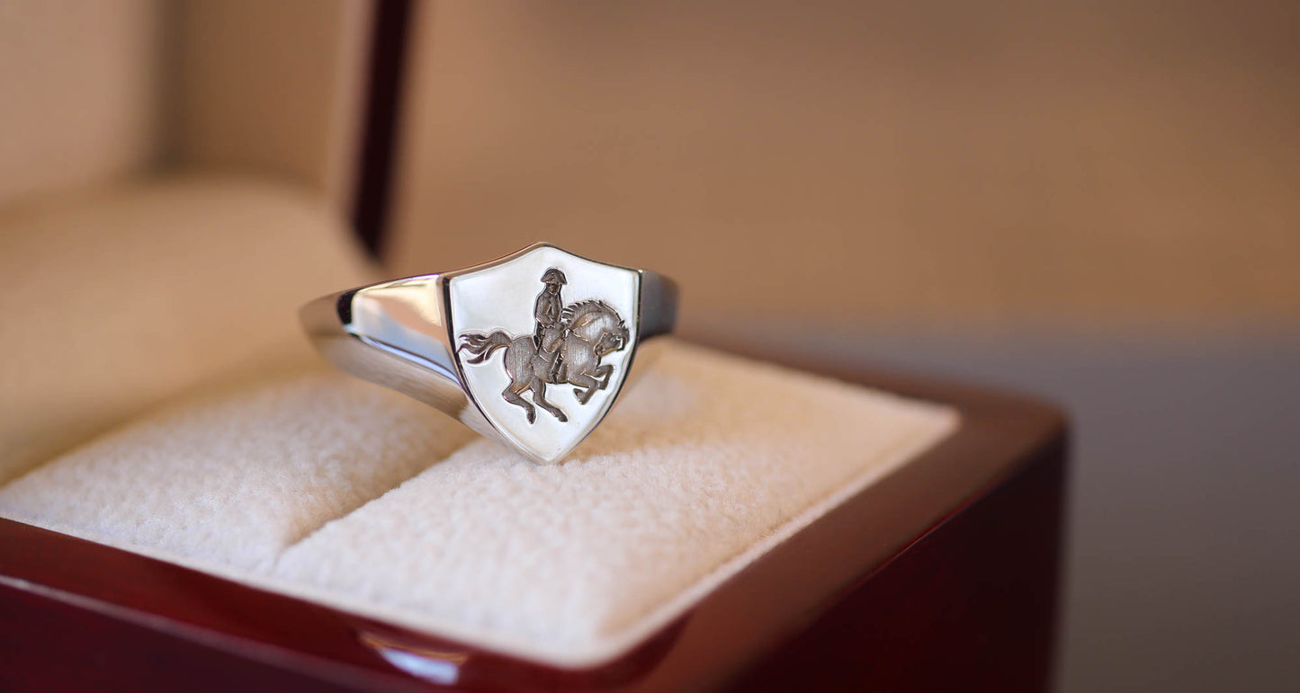 Napoleon Crossing The Alps Gold Signet Ring