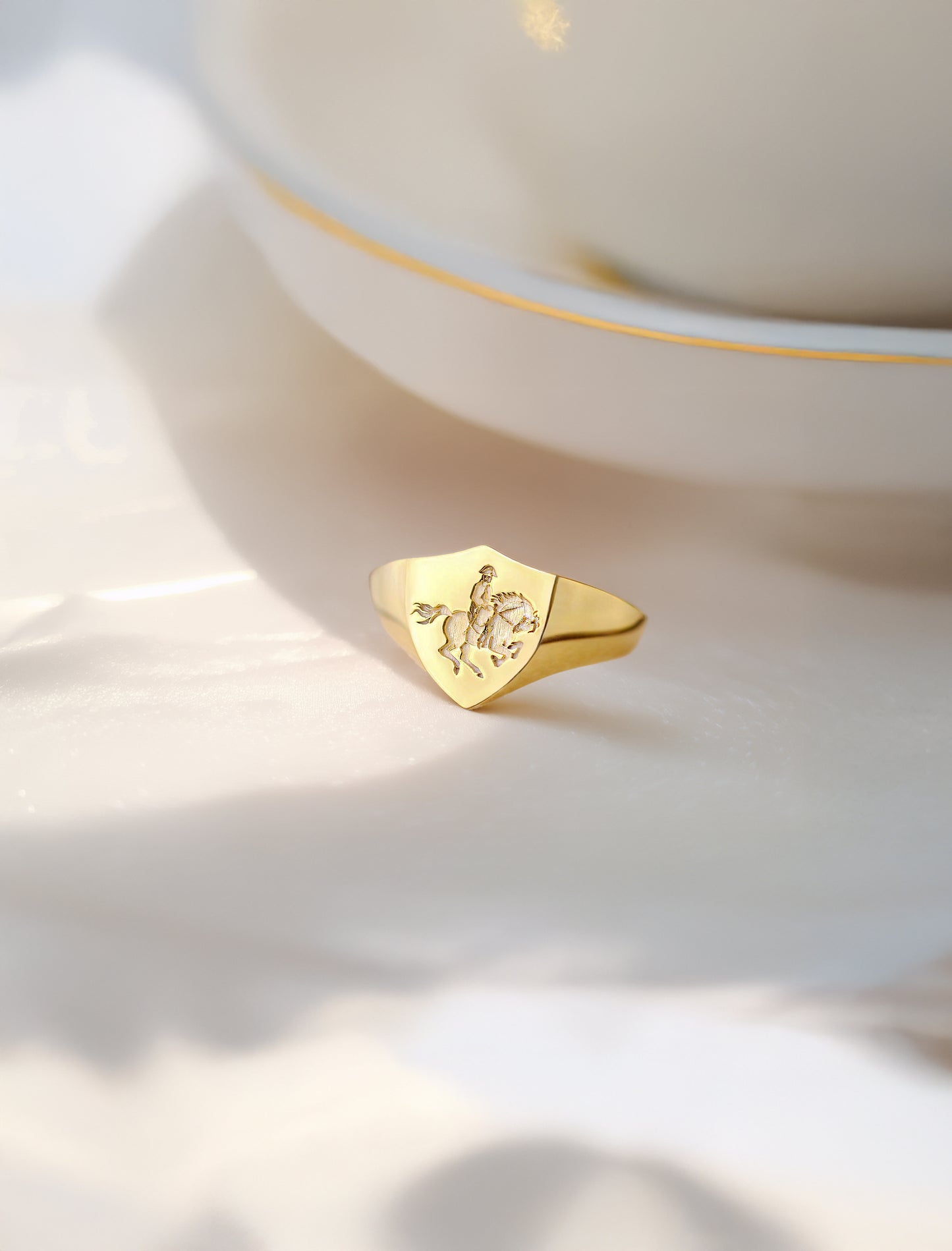 Napoleon Crossing The Alps Gold Signet Ring