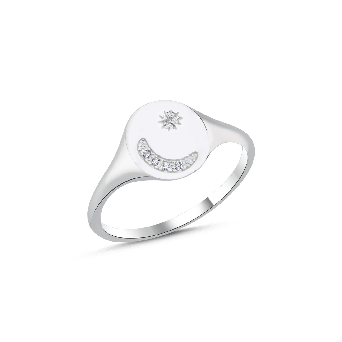 Sterling Silver Celestial Signet Ring