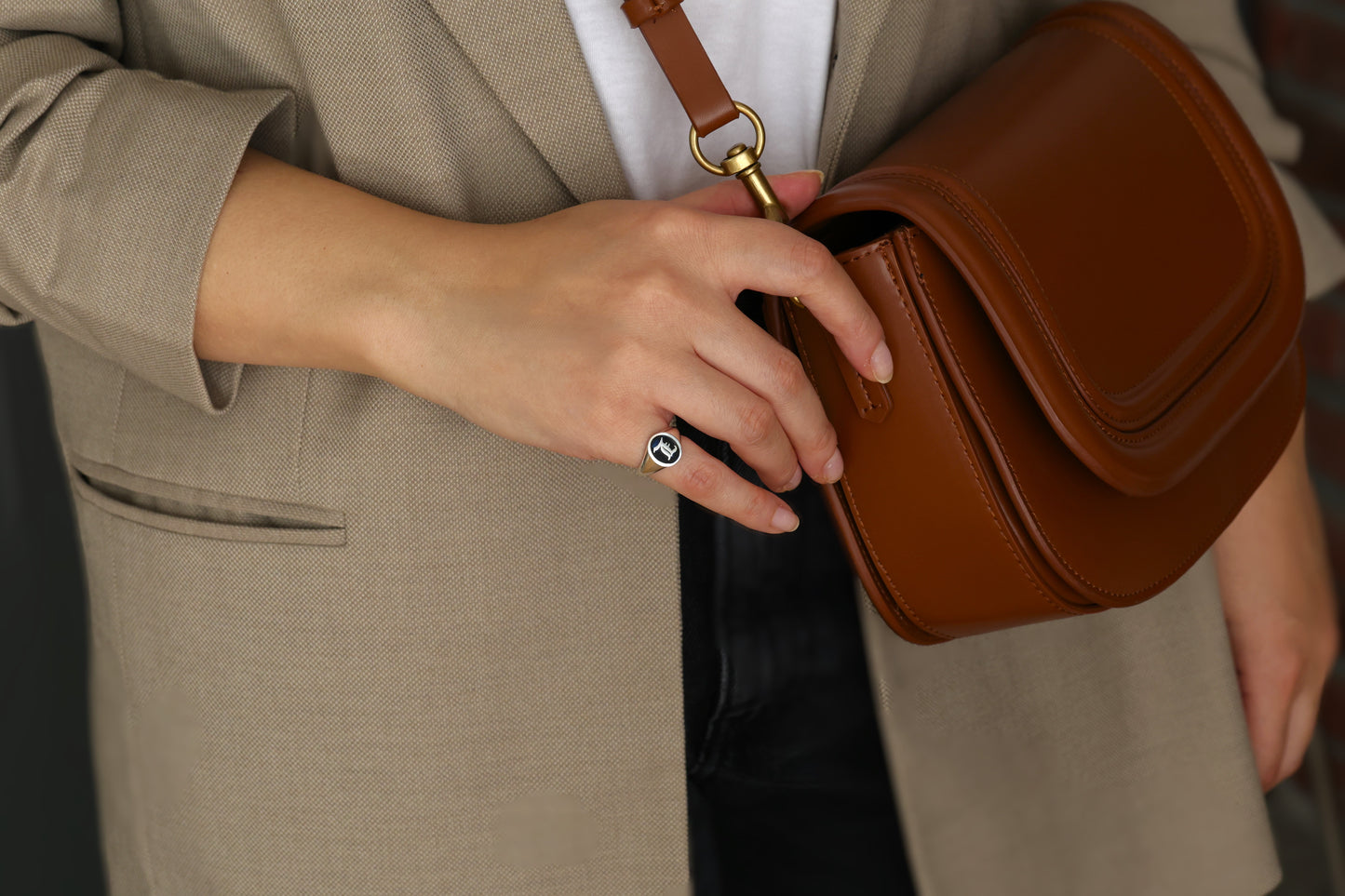 Personalized Initial Ring – Custom Enamel Silver Signet