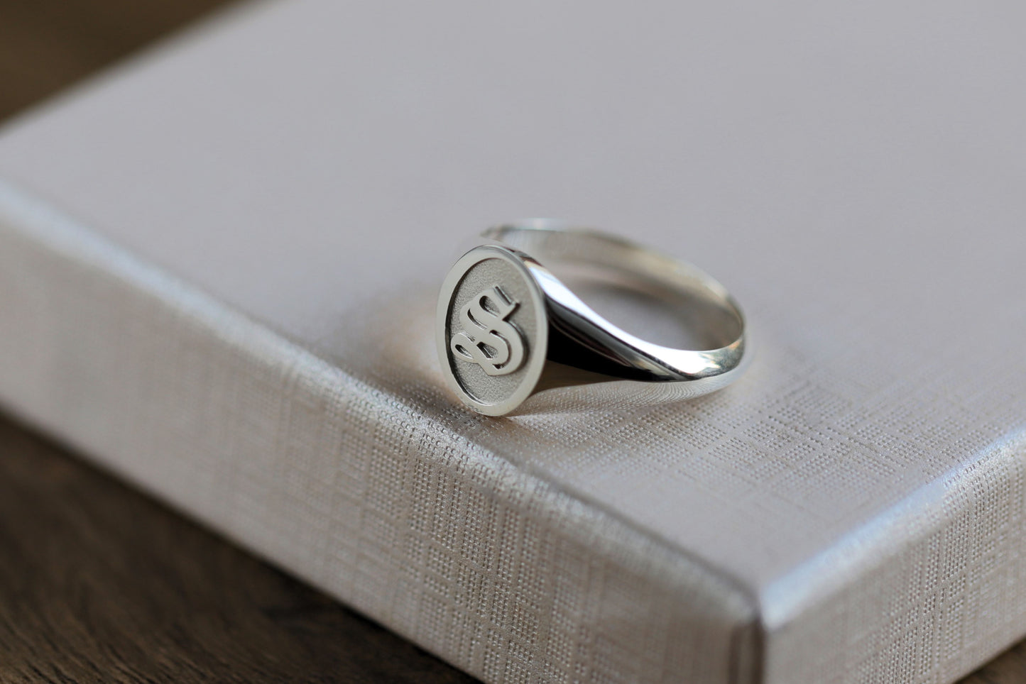 Personalized Initial Signet Ring – Custom Letter Ring in Solid Gold or Sterling Silver, Dainty Monogram Jewelry Gift for Men and Women