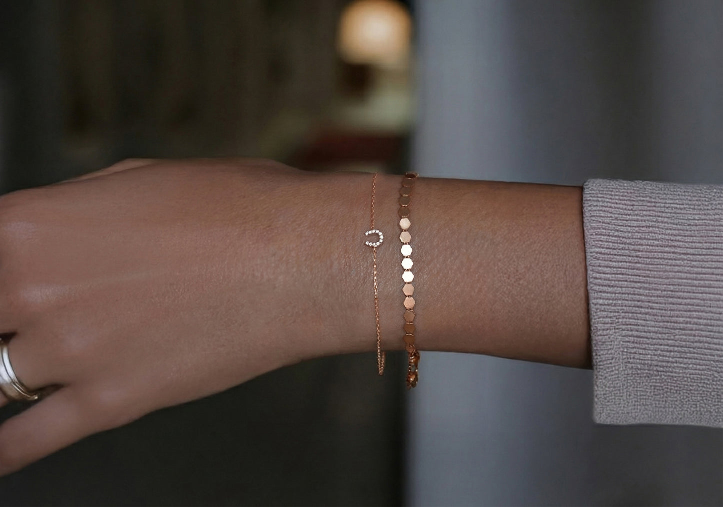 Diamond Paved Horseshoe Bracelet