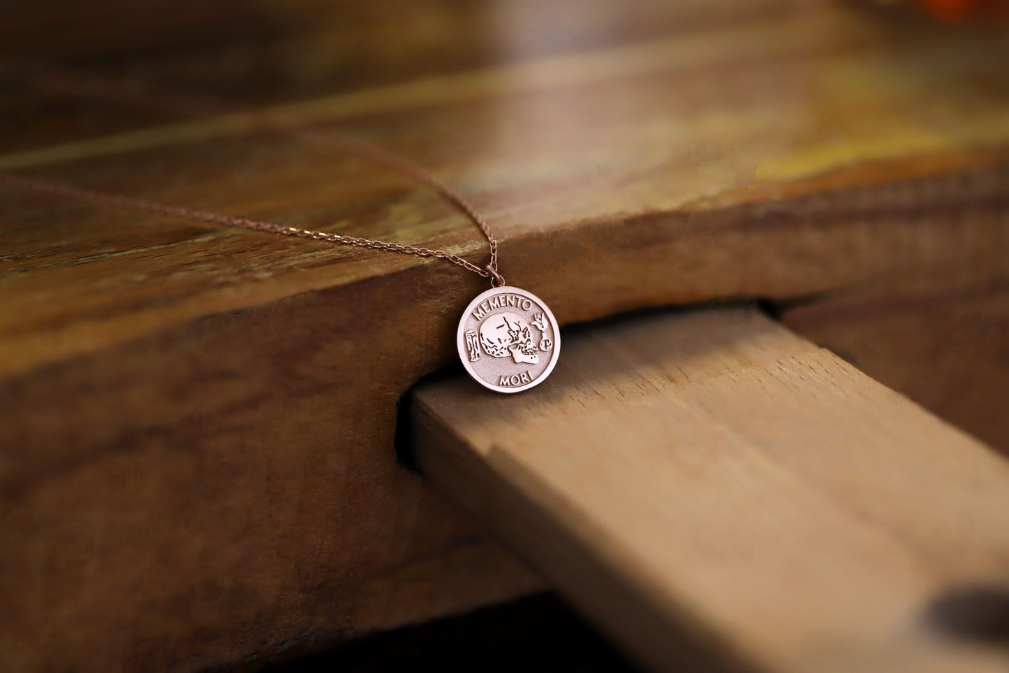 Memento Mori Necklace – Handcrafted Gold or Sterling Silver Stoic Pendant