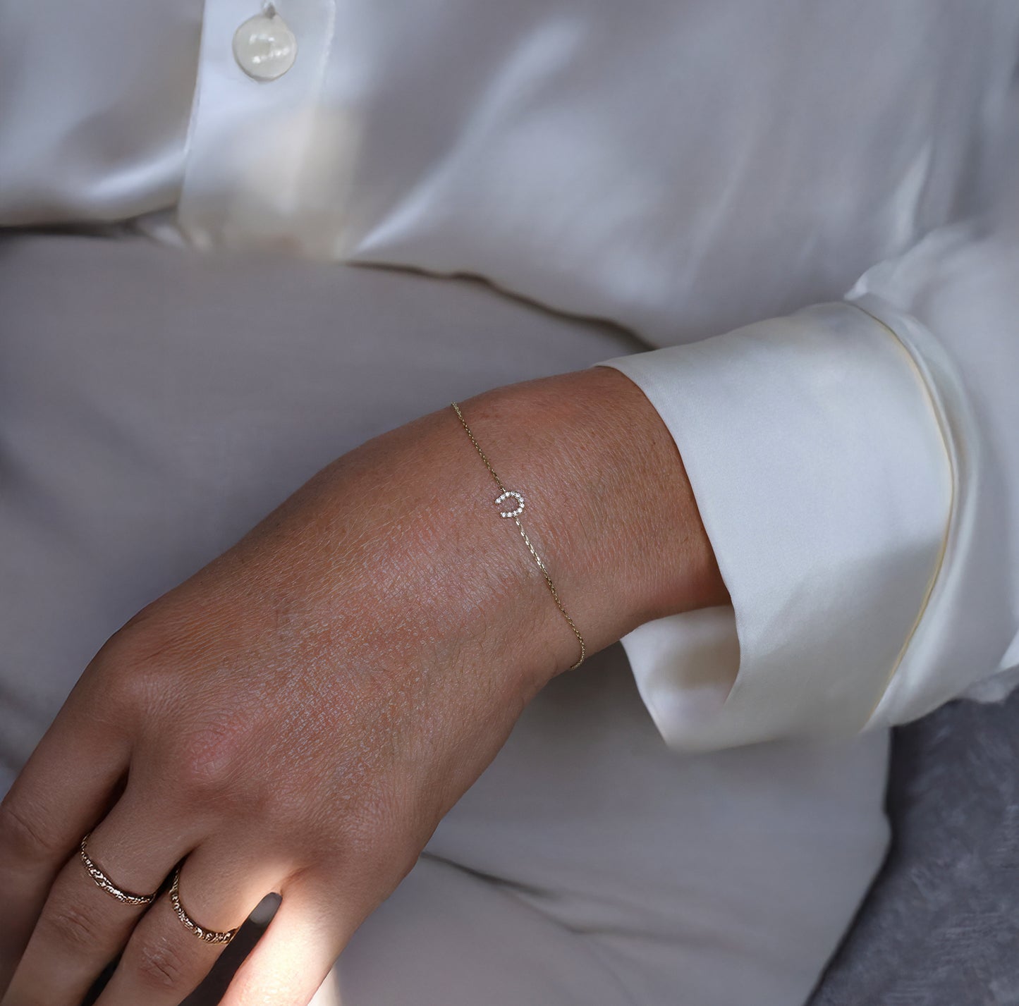 Diamond Paved Horseshoe Bracelet