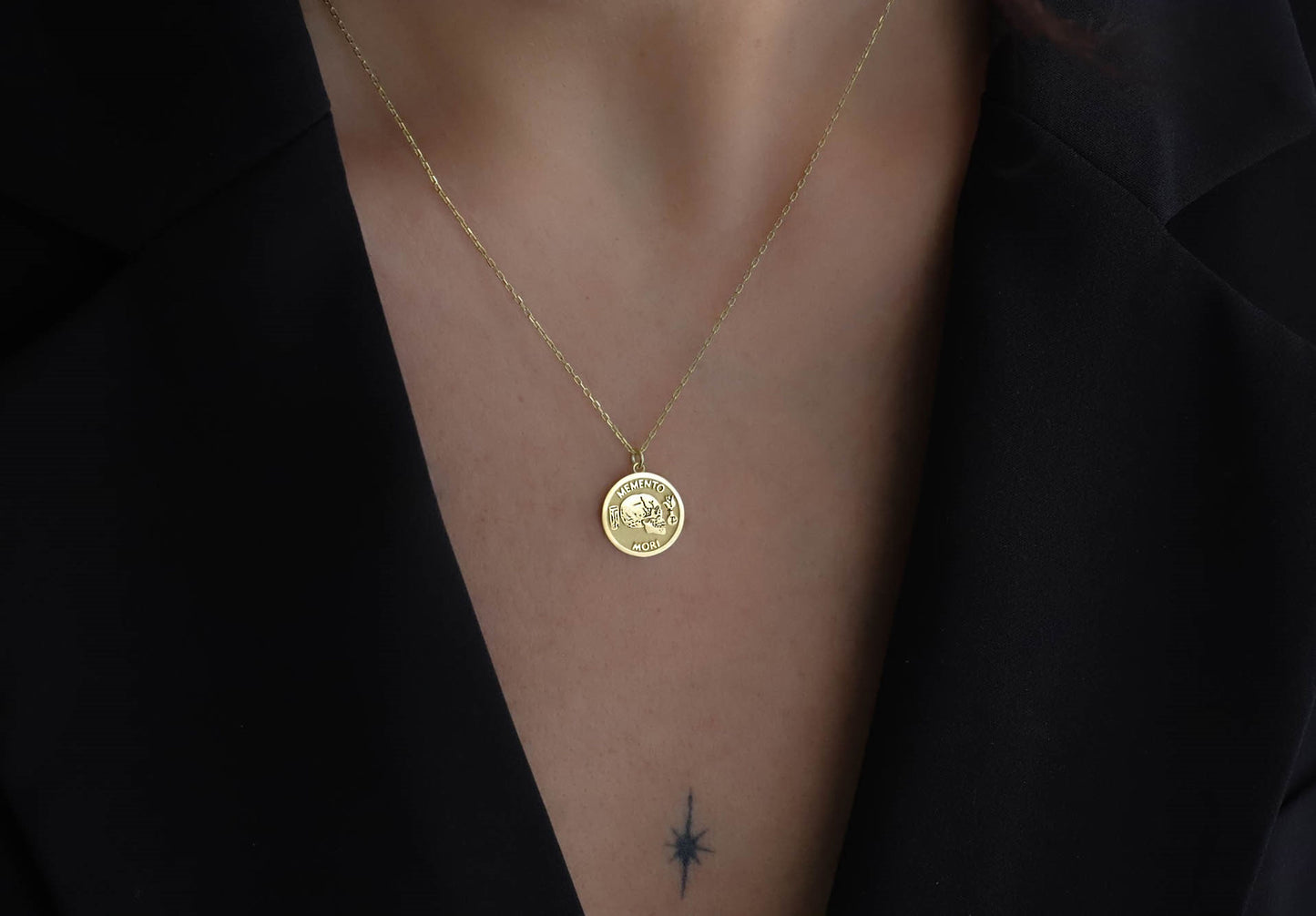 Memento Mori Necklace – Handcrafted Gold or Sterling Silver Stoic Pendant
