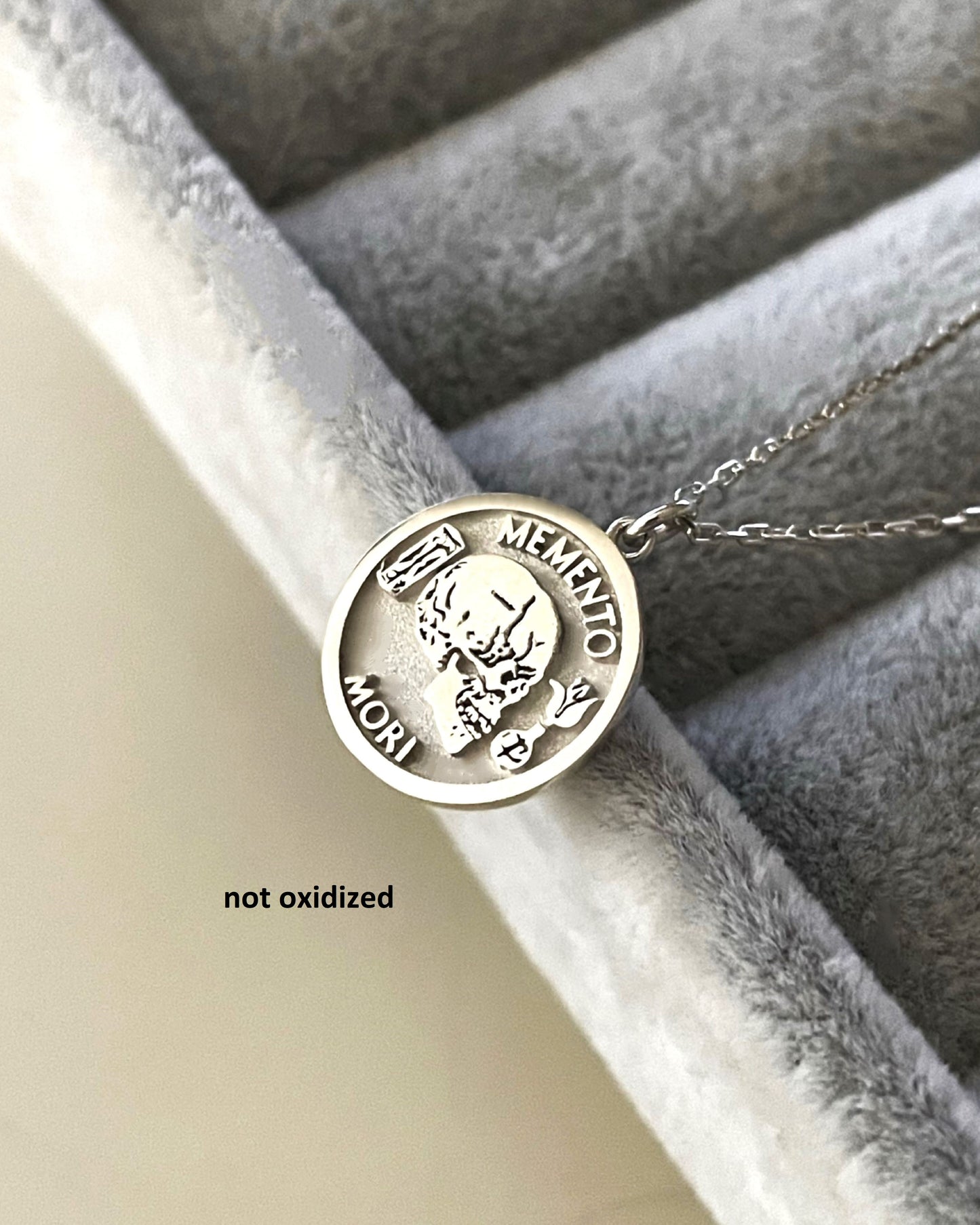 Memento Mori Necklace – Handcrafted Gold or Sterling Silver Stoic Pendant