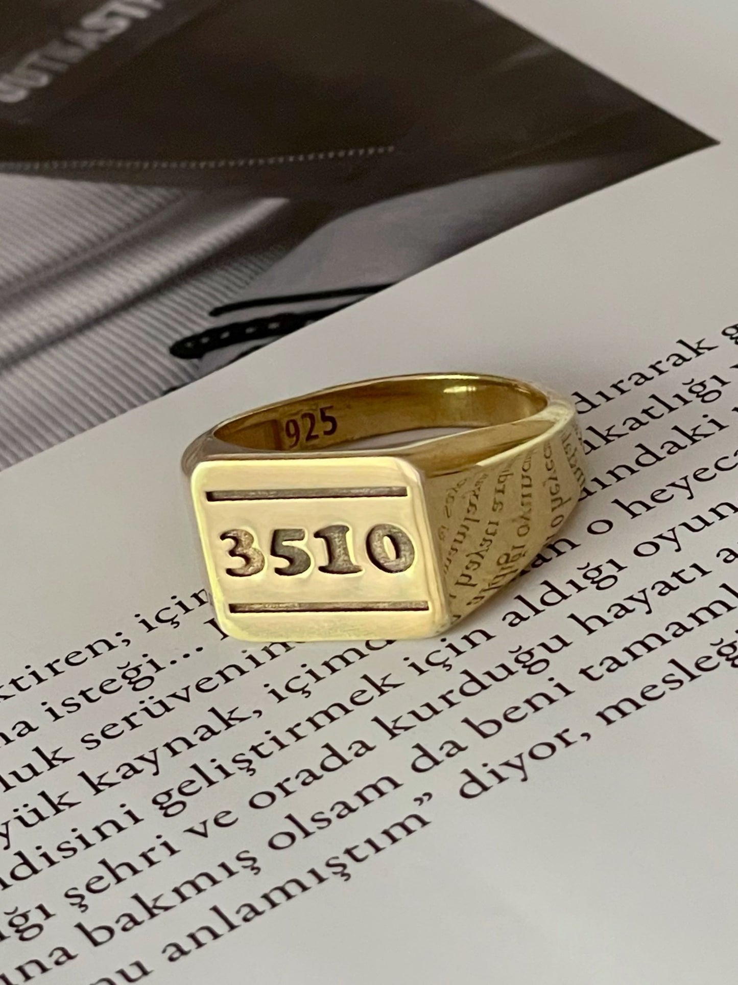 Custom Year Number Signet Ring