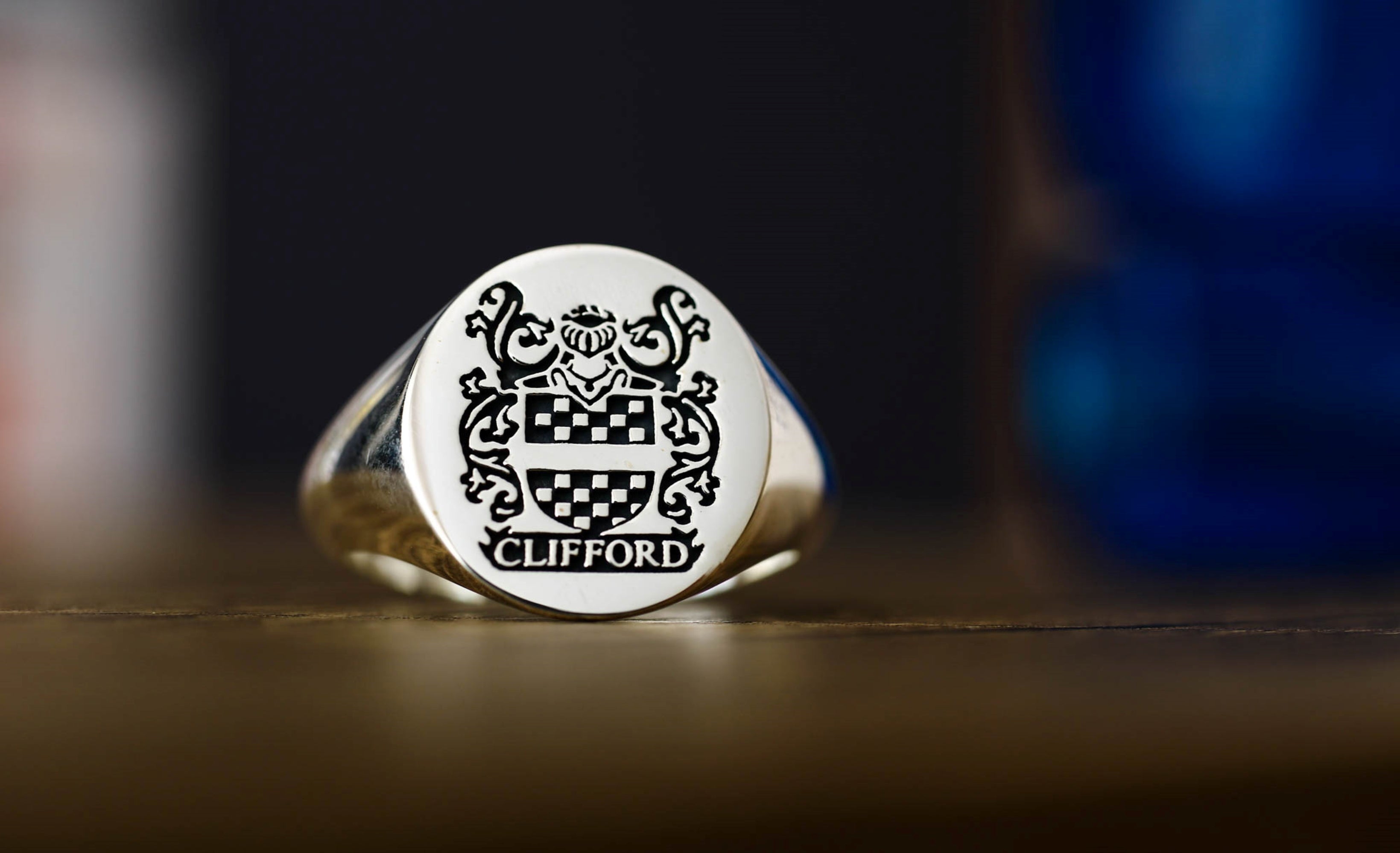 Silver Coat of Arms Signet Ring, Family Crest Rings, Family Crest