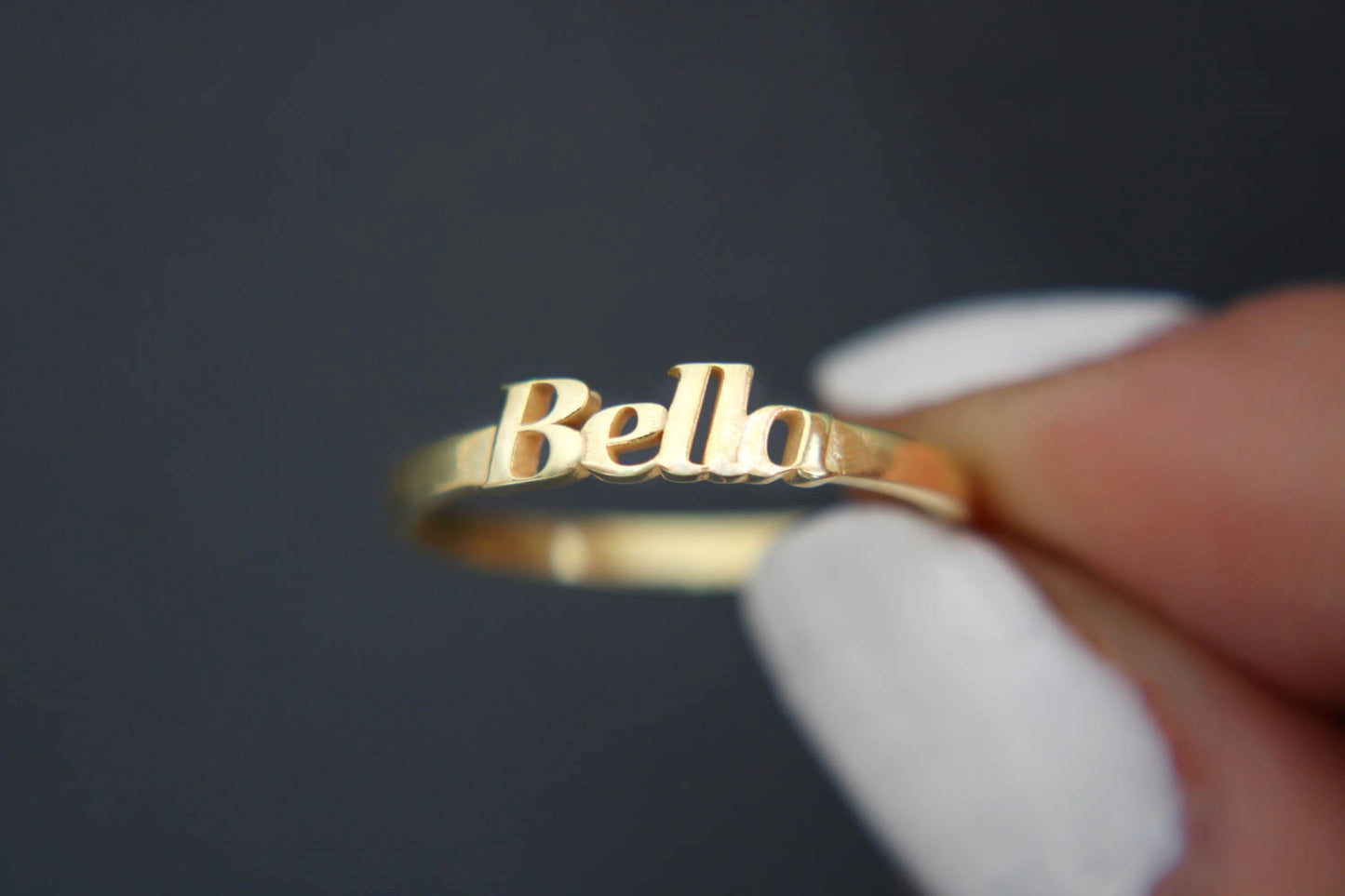 Gold Dainty Name Ring