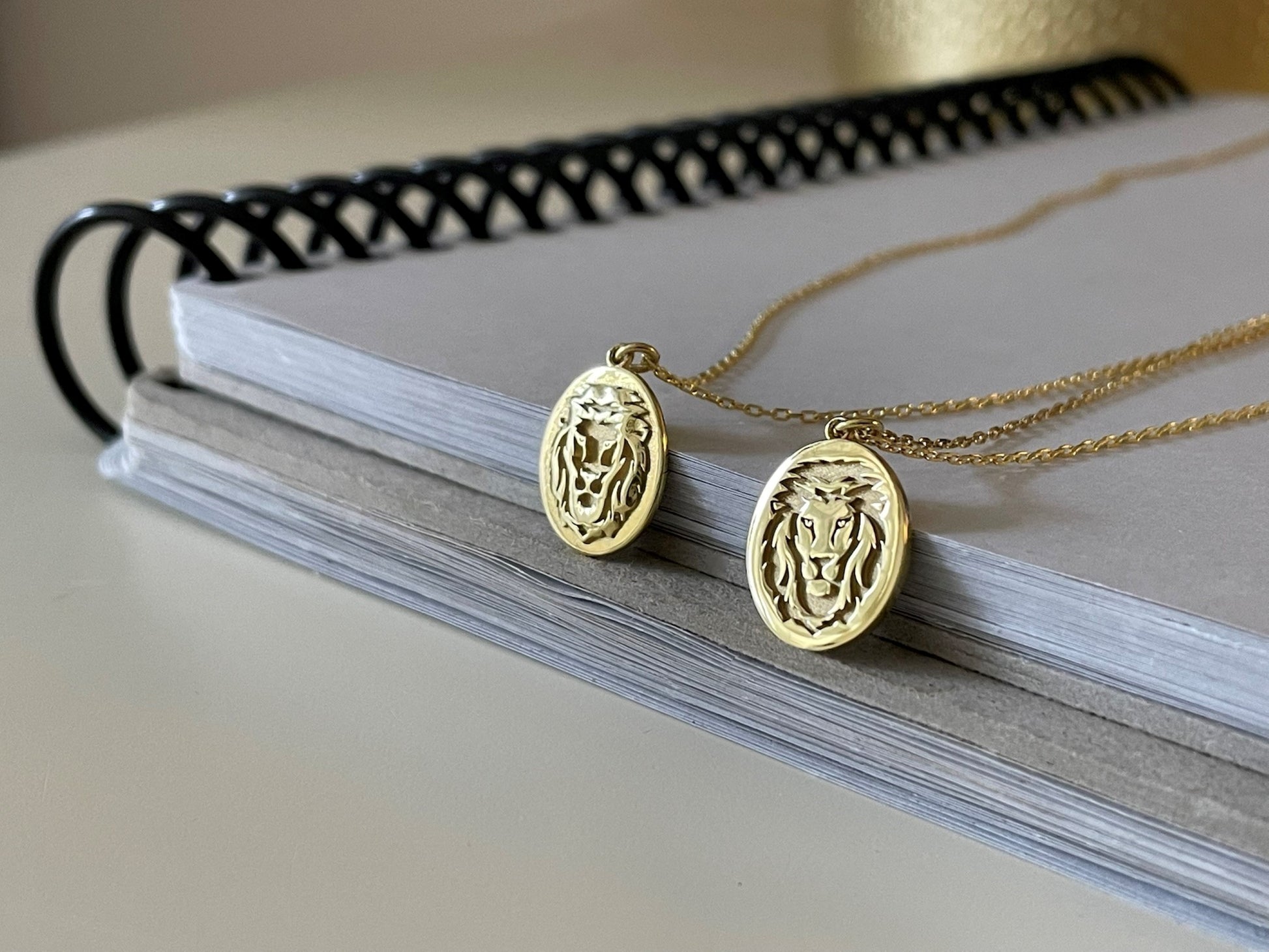 Gold Lion Necklace, Lion Necklace, Lion Head Necklace, Lion