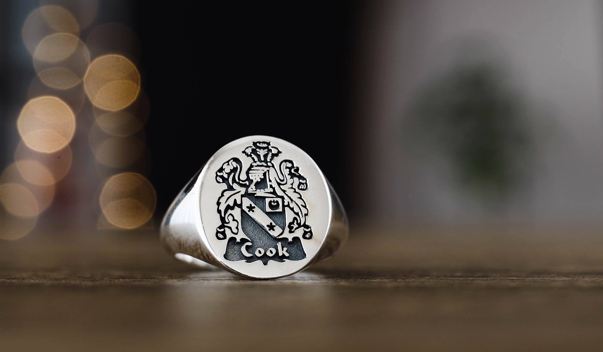 Silver Coat of Arms Signet Ring, Family Crest Rings, Family Crest