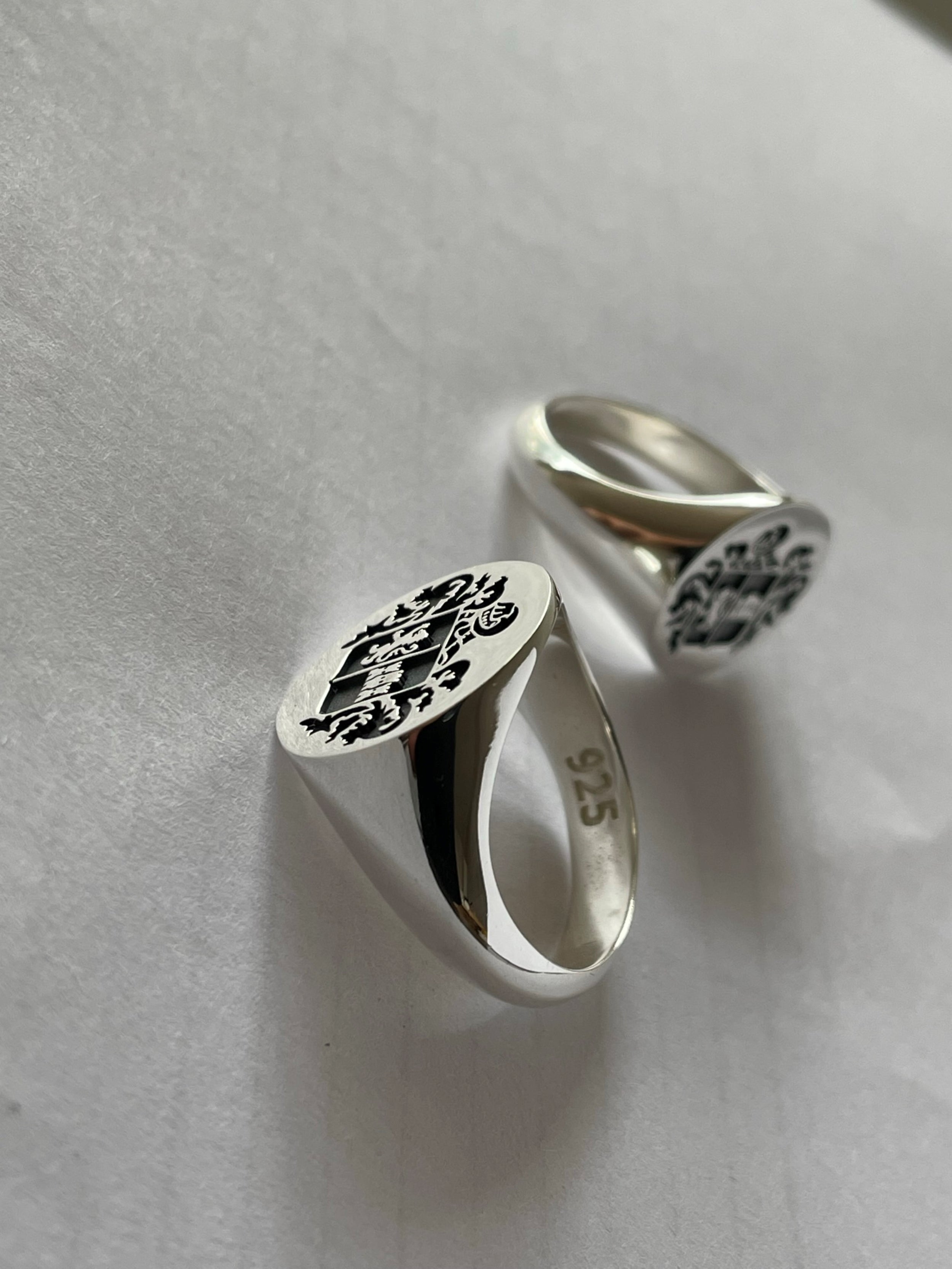 Silver Coat of Arms Signet Ring, Family Crest Rings, Family Crest